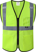Safety Vest for men women Hi Vis Vest with Pockets and Zipper High Visibility Meet ANSI Standard（BX310