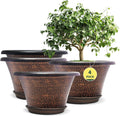 12 Inch Pots for Plants,4 Pack Large Flower Pots with Drainage Hole & Saucer,Modern Planters for Indoor Outdoor