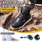Waterproof Steel Toe Boots For Men Safety Work Shoes,Black Size 11