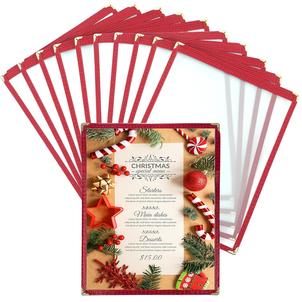 8.5 x 11 Menu Covers, 10 Pack 1 Page 2 View Event Menu