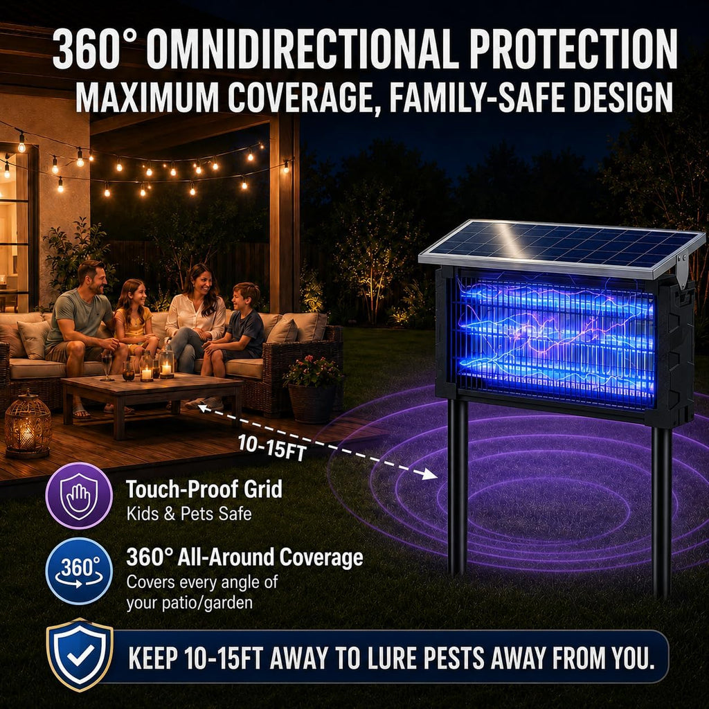 2026 Solar Bug Zapper Outdoor Waterproof Mosquito Repellent Outdoor Patio | 4500V Mosquito Trap & Killer for