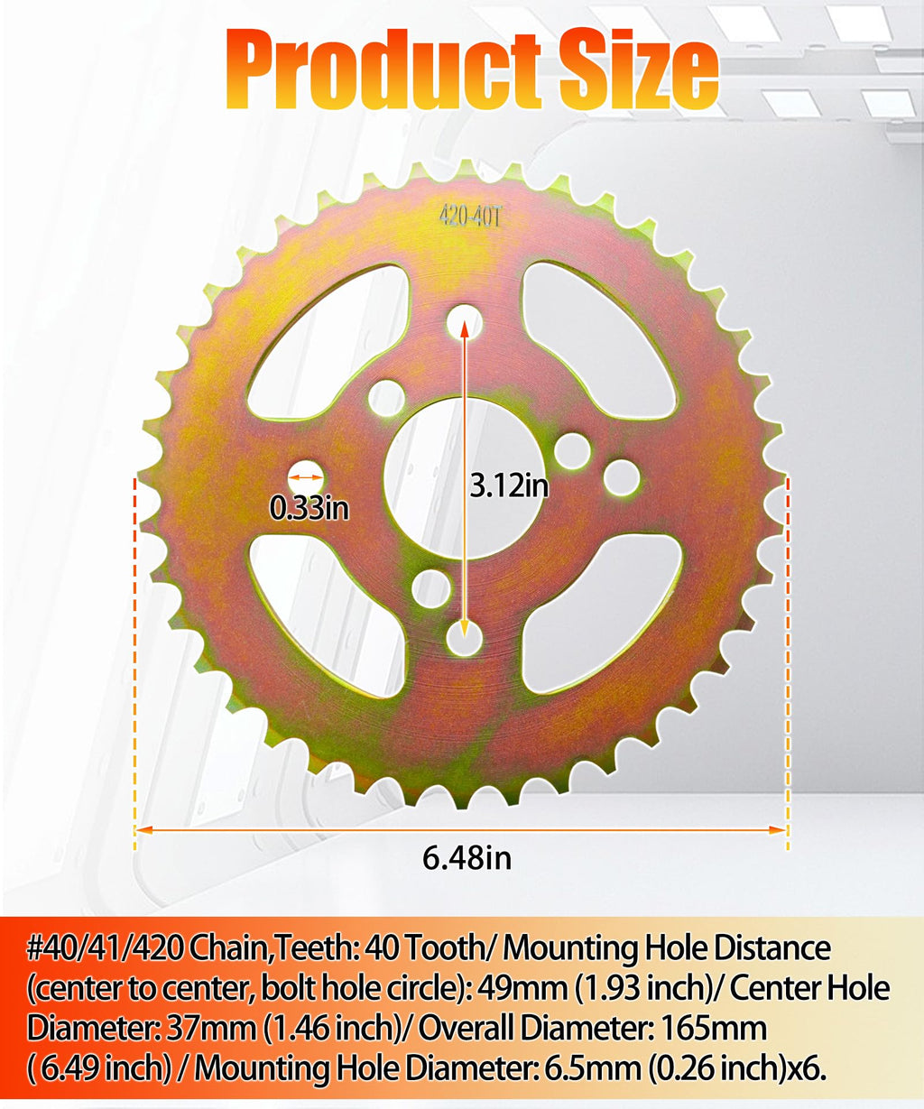 Upgrade 40T High Speed Rear Chain 3 Hole Sprocket # 40 41 420