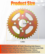 Upgrade 40T High Speed Rear Chain 3 Hole Sprocket # 40 41 420