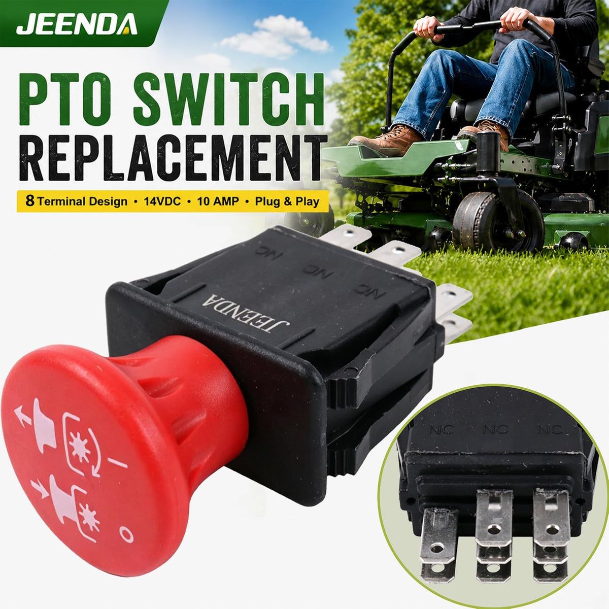 Blade Clutch PTO Switch 771476 776476 Compatible with Hustler Super Z 52" 60" 72" 2002-2007 ZR7 Mini Z X One Z4