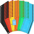 72 Pack Pencil Pouch Bulk, Pencil Pouches for 3 Ring Binder, Zipper Pencil Pouch Bulk for School, Home and Office