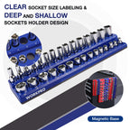 Magnetic Socket Organizer Set, 6-Piece Metric SAE Socket Holder Set