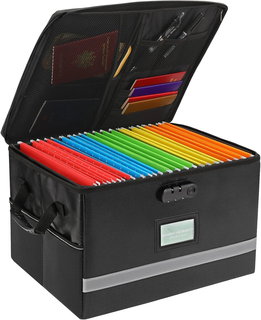 File Organizer, Fireproof File Box with Lids, Important Document Organizer Box with Lock, Portable File Folder