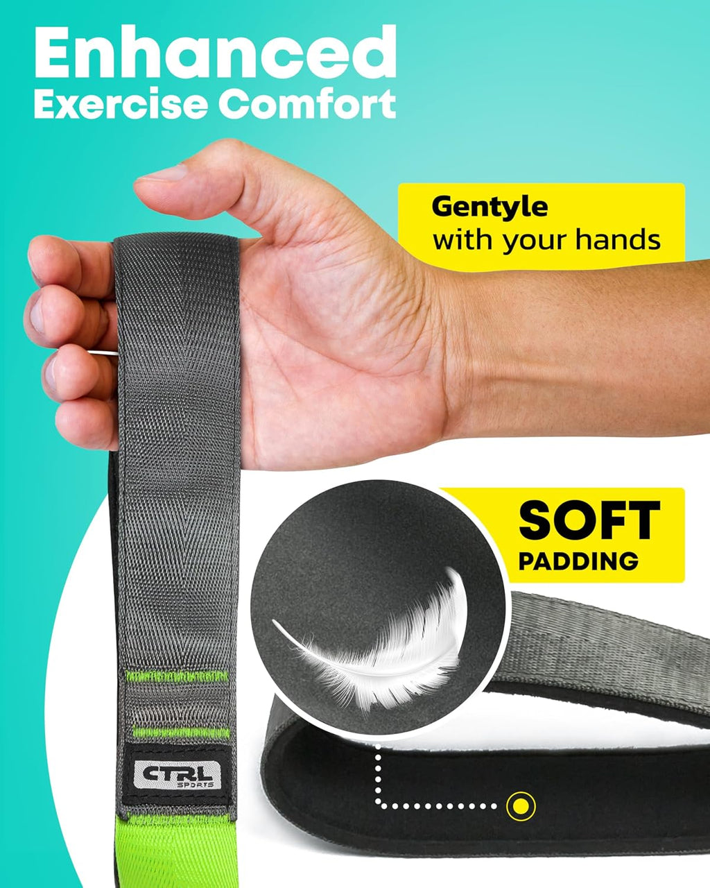 Stretching Strap with Loops - Non Elastic Yoga Strap for Physical Therapy