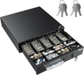 Cash Register Drawer 16 inch: 5 Bill 8 Coin Media Slot for POS, 415A | RJ-12 Interface, Auto & Manual Open, Removable