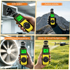 93Mph Wind Cup Anemometer HVAC Handheld Wind Speed Meter Air Flow Meter
