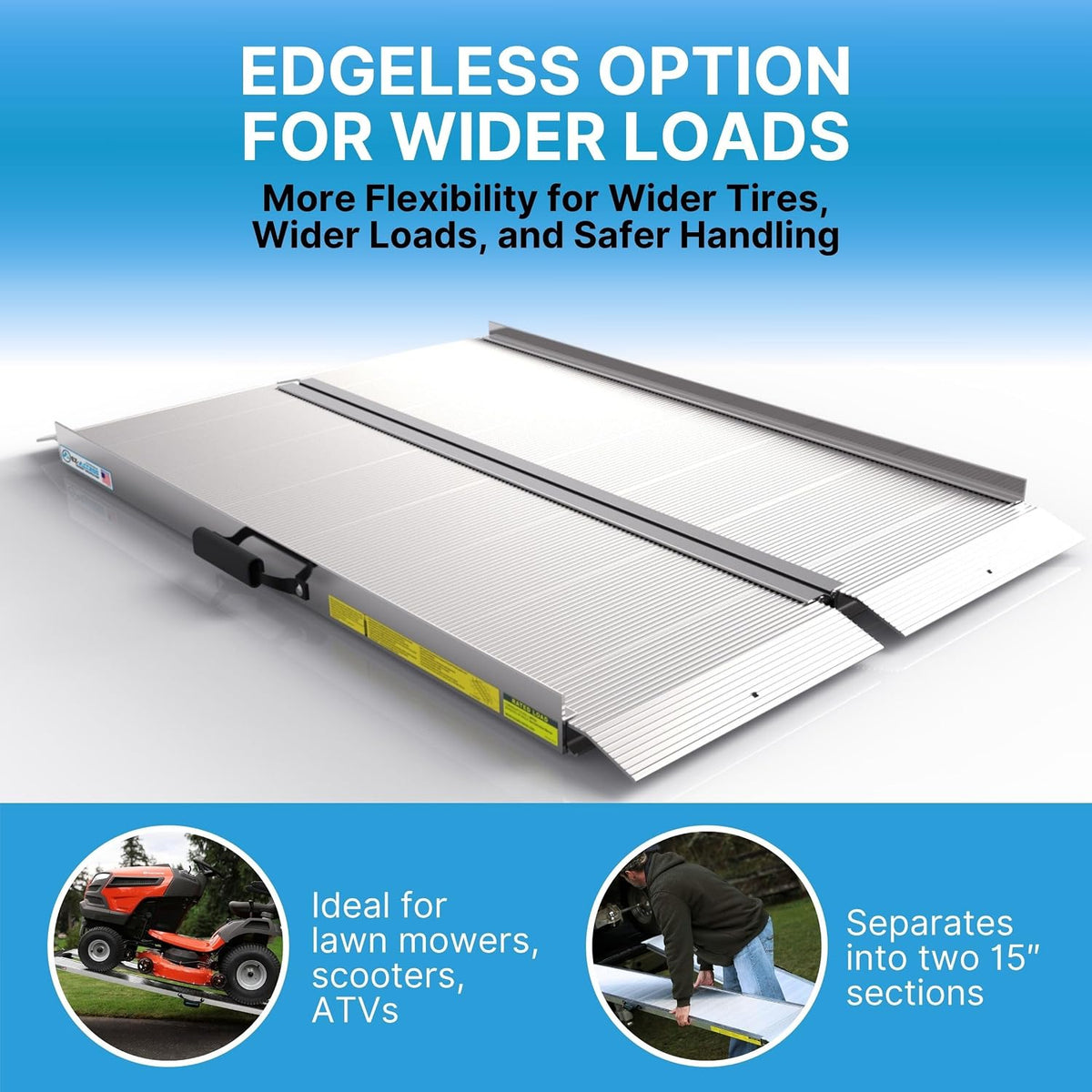 Traverse Aluminum Singlefold Folding Ramp, Silver, 4 ft, ATVs