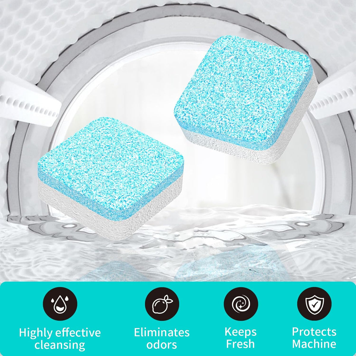 Washing Machine Cleaner Tablets, 24 Pack - Up to 1 Year Supply