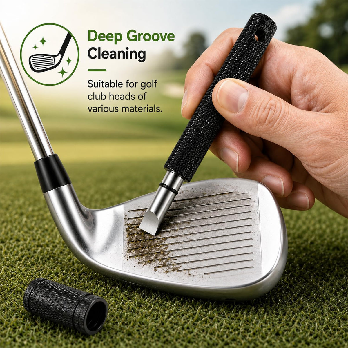 Golf Club Care Kit-Golf Club Cleaner,Polish,Grip Cleaner&Sharpener Tool