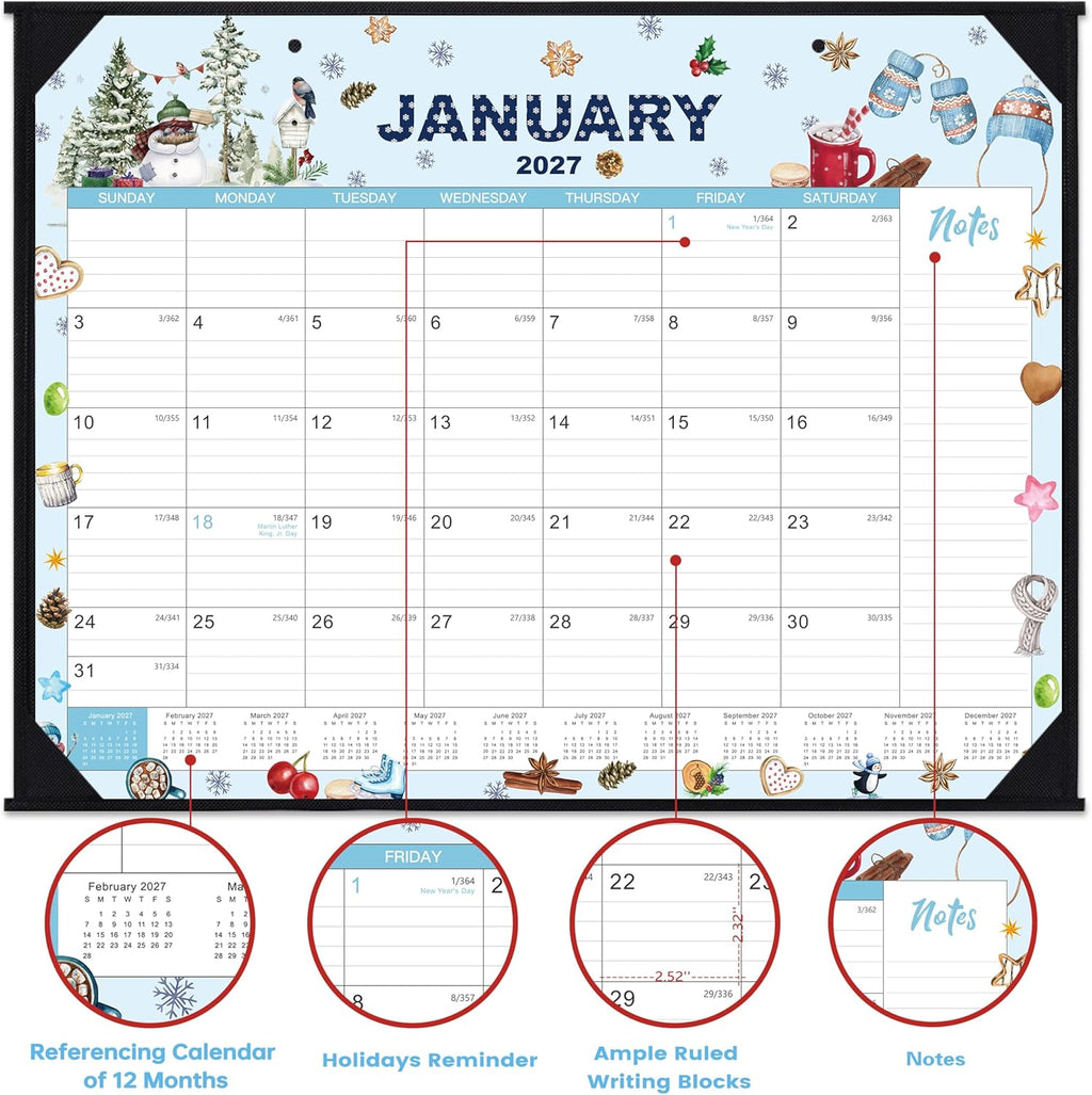 2026-2027 Desk Calendar - Large Desk Calendar 2026-2027, Jul.2026 - Jun.2027, 22" x 17", 12 Months Desktop Calendar