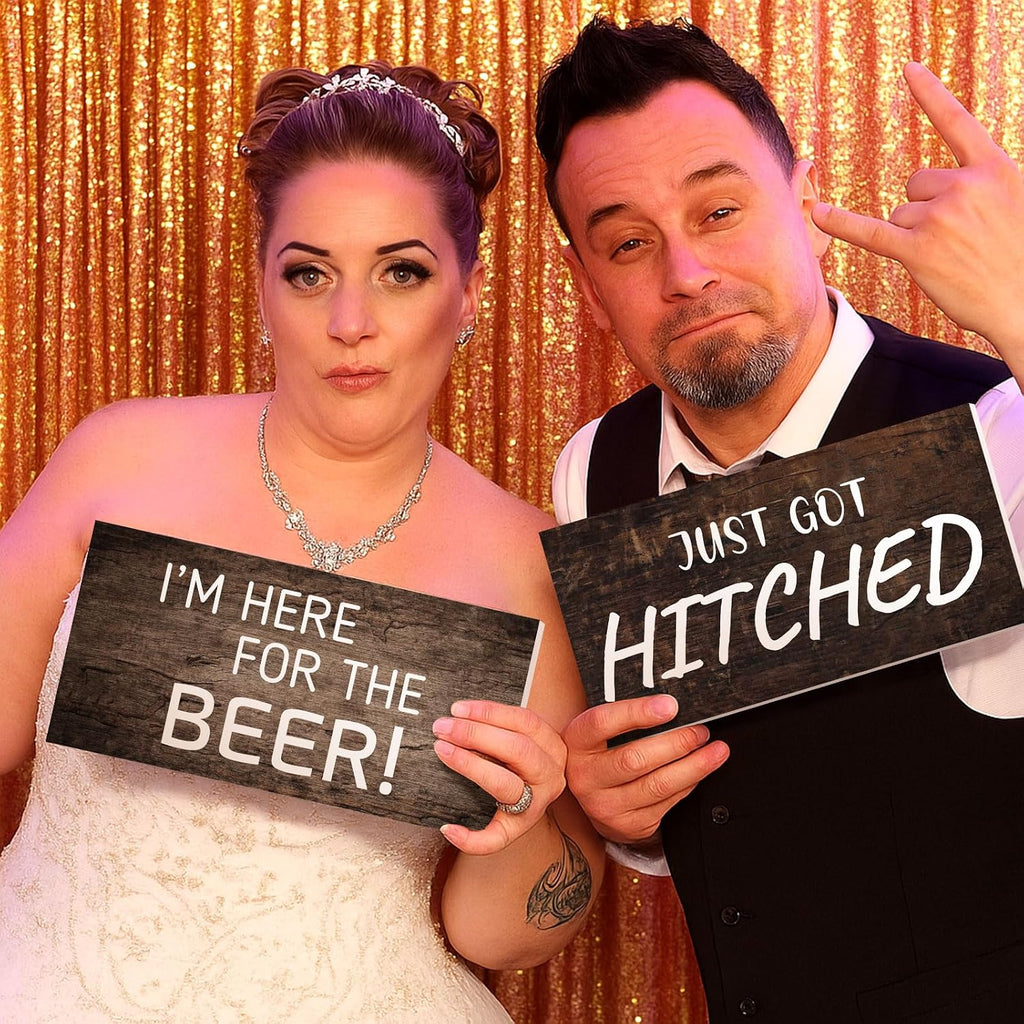 24 Designs Rustic Wedding Photo Booth Props,Double Sided PVC Selfie