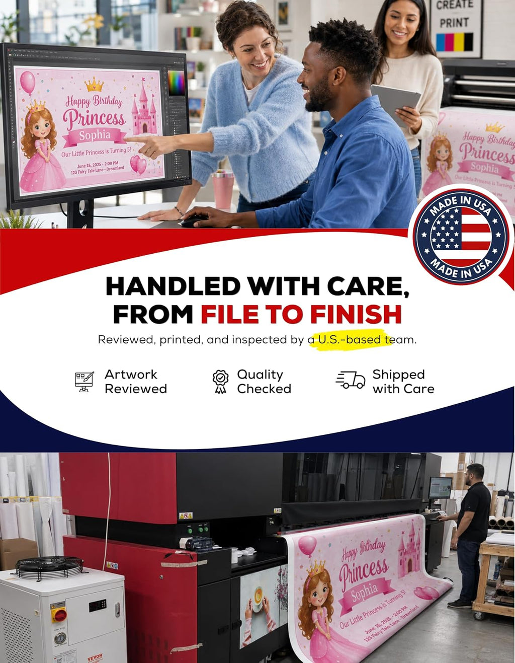 Custom Banner - Make Your Own Banners and Signs Customize for Business Advertisings, Birthdays, Weddings, Graduation