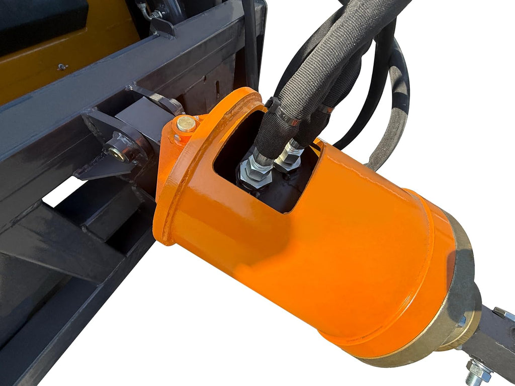 12" 18" Auger Drill Bit Auger Drive with 6k Motor Standard Skid Steer Attachments Post Hole Digger, 35" Working Depth