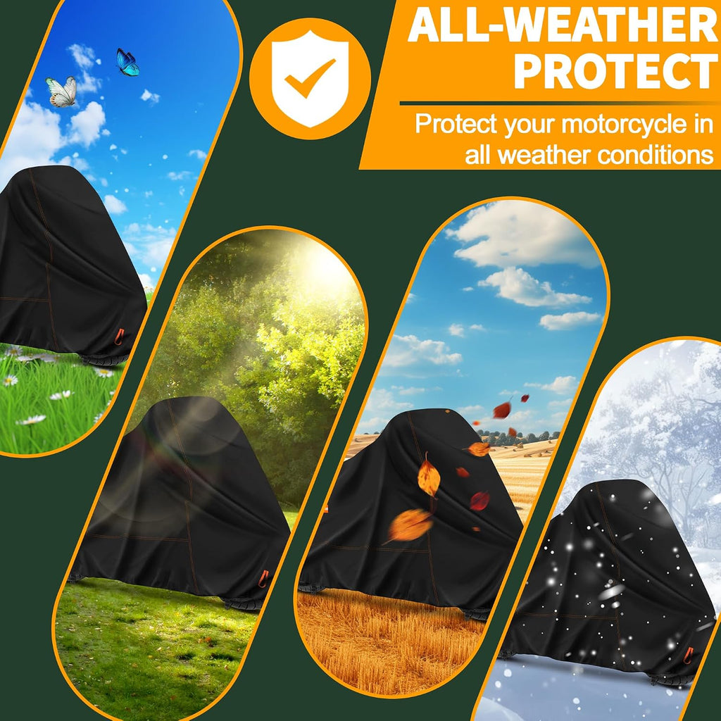 Motorcycle Cover Waterproof Motorcycle Rain Tarp Outdoor Storage