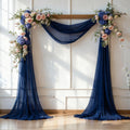 Navy Blue Wedding Arch Draping Fabric 28" x19FT Sheer Curtain Drapes