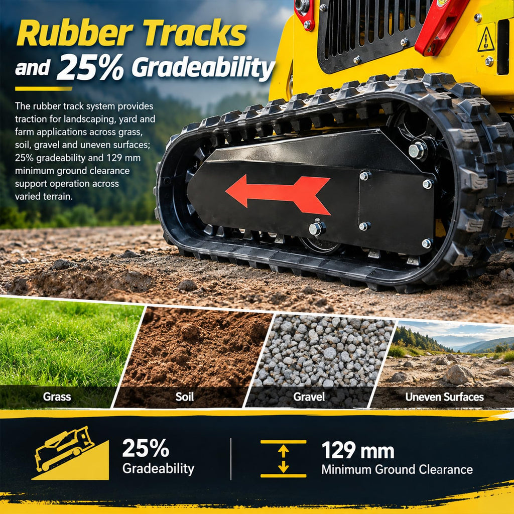Mini Skid Steer Loader 13.5HP Gas Stand-On Track Loader 46-In Bucket
