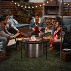 Fire Pit Surround Tabletop for Solo Stove Bonfire/Ranger, Foldable Round Fire Pit Table-Surround Ventilated Tabletop