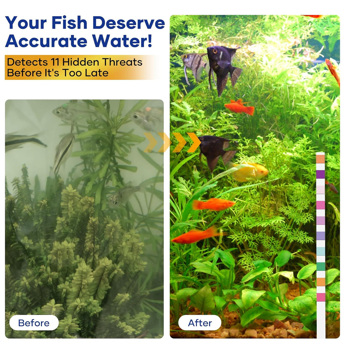 11 in 1 - Aquarium Test Strips | 950 Tests - 150 Strips | Fish Tank Aquariums Water Test Kit & ebook | Aquarium