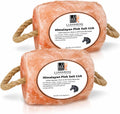 Himalayan Pink Salt Lick On Rope 6lbs for Horses, Deer, Goats & Livestock, Natural Mineral Salt Block with 84 Trace