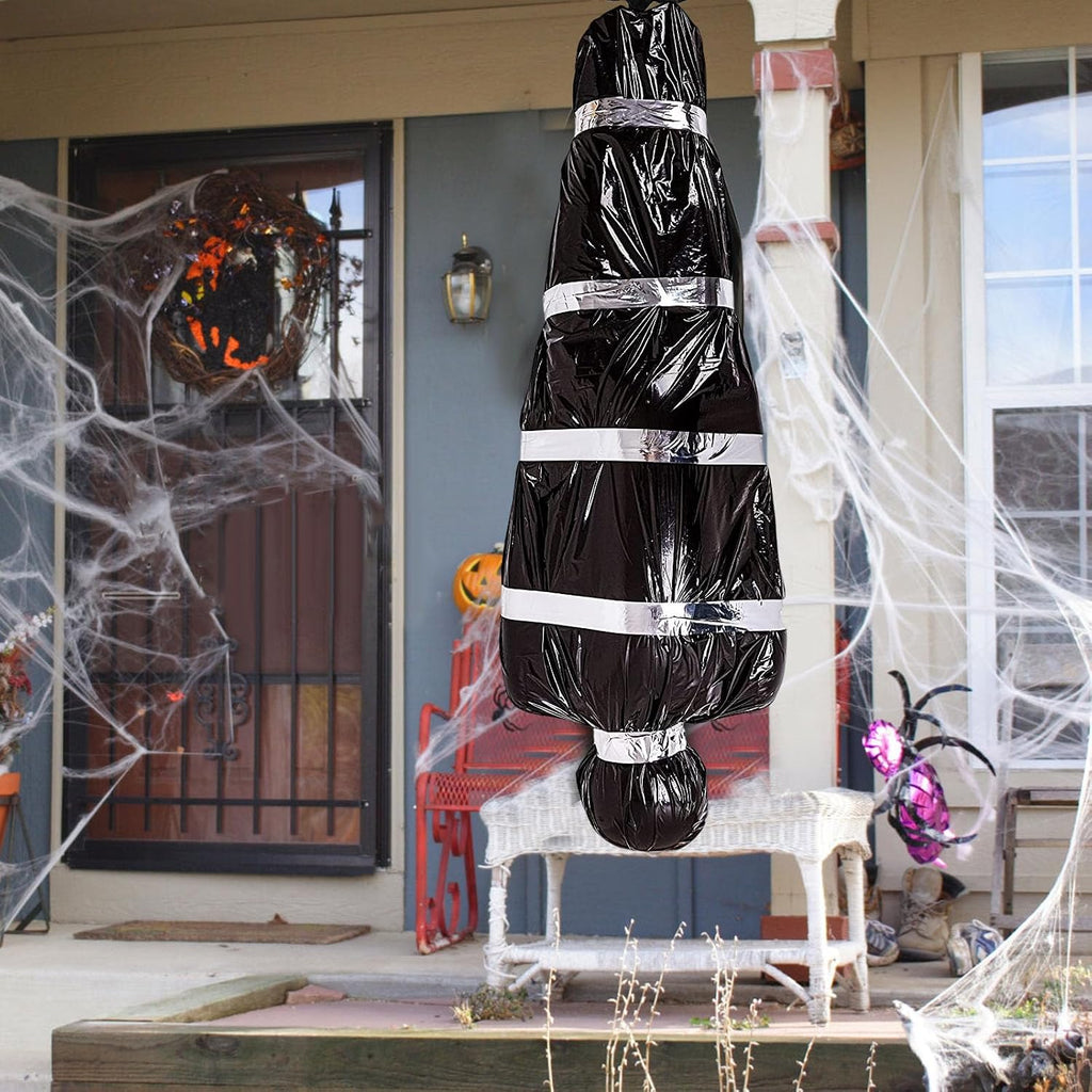 Halloween Decorations Corpse Dead Victim Props 60 inch Hanging Dead Body Decorations Scary Fake Corpse in Bag Indoor