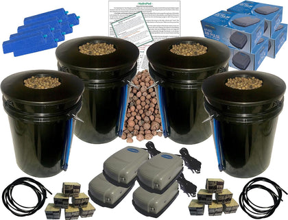 The Atwater HydroPod - DWC (4 SITE w/ 6" Baskets) A/C Powered Dual Air Stone - DWC Deep Water Culture Hydroponic