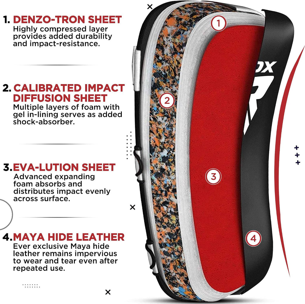 Muay Thai Pad for Training, Curved Kickboxing Kicking Strike Shield, Coaching Kick Boxing, MMA, Martial Arts, Karate