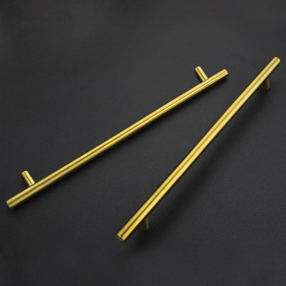 Brushed Brass Cabinet Handles, 5 Pack Drawer Pulls, 10 in