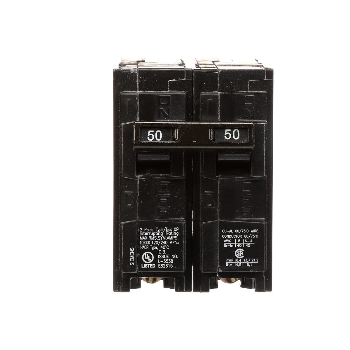 Q250 50-Amp Double Pole Type QP Circuit Breaker
