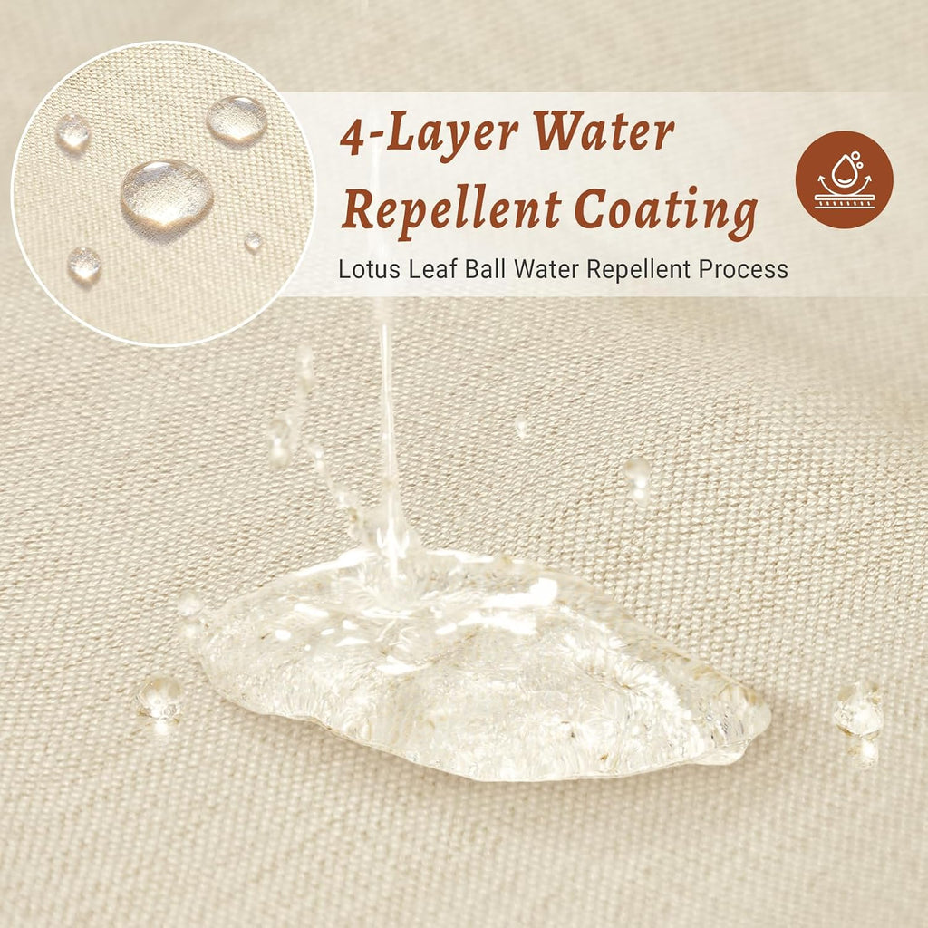 No Hook Shower Curtain and Liner, Linen-Look Polyester Textured Shower Curtain with Snap in Liner, Waterproof &