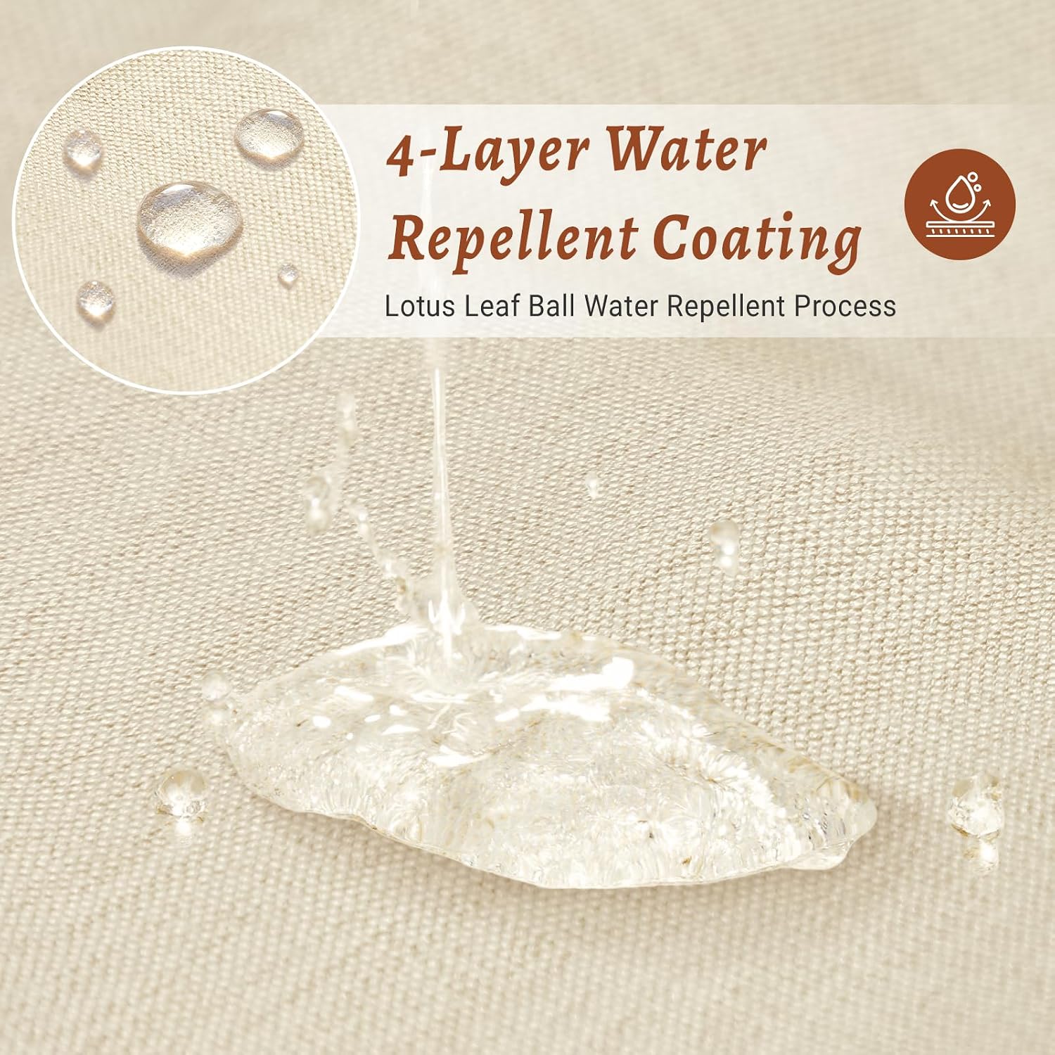 No Hook Shower Curtain and Liner, Linen-Look Polyester Textured Shower Curtain with Snap in Liner, Waterproof &