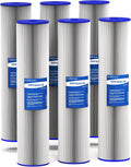 20" x 4.5" Pleated Sediment Water Filter Cartridge 50 Micron 6-Pack