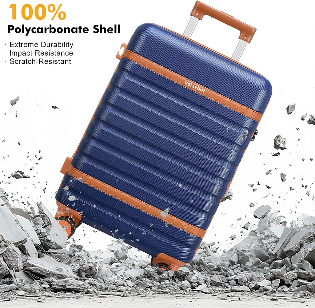 Luggage Sets 3 Piece with Spinner Wheels, Lightweight PC Hardside Suitcase with TSA Lock & YKK Zippers, 20 Inch Carry