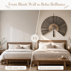 Fan Wall Decor，Large Bamboo Wall Fan For Over Bed Hanging Headboard (A)