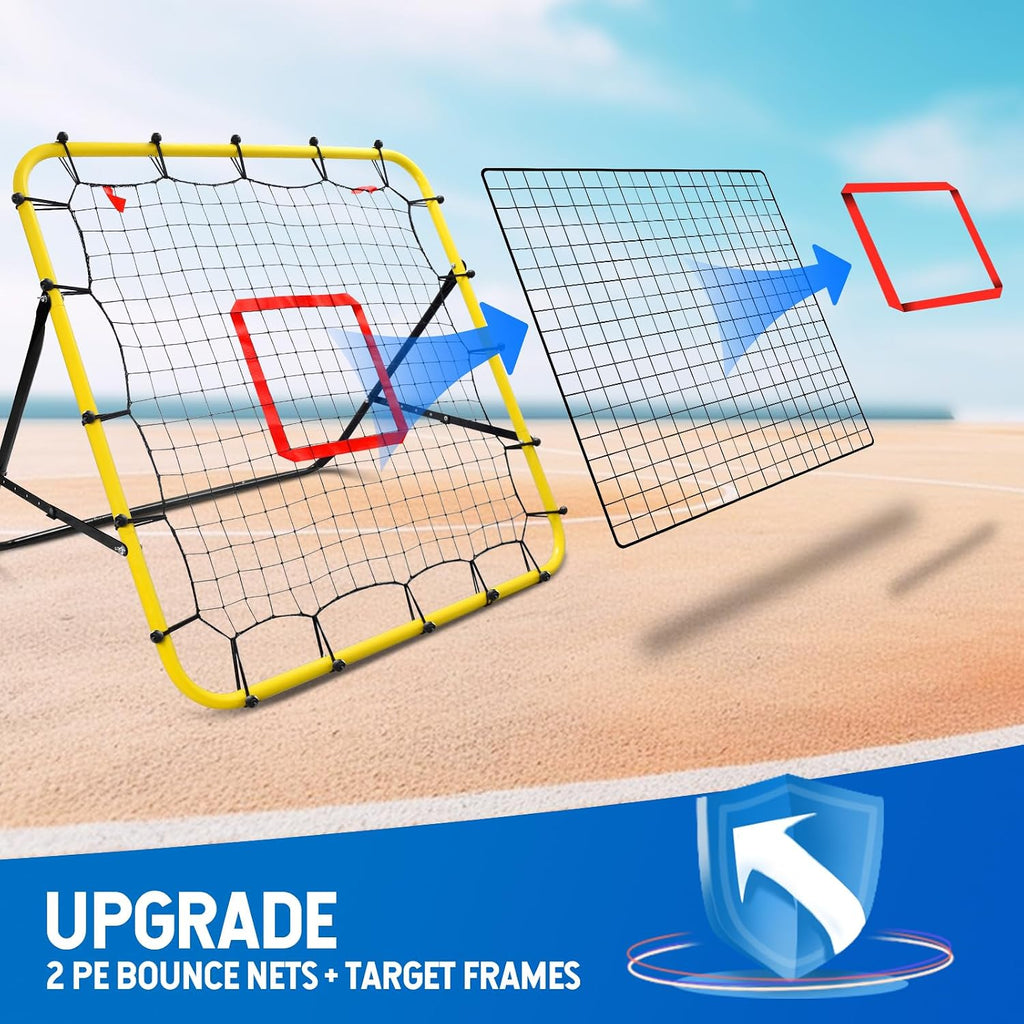 Soccer Rebounder Bounce Back Net,Baseball Rebounder Net, Adjustable Angle All Ages Volleyball Rebounder Training