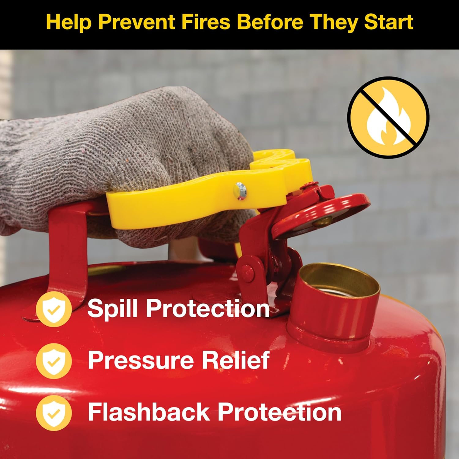 2 Gallon Type I Red Safety Gas Can for Gasoline