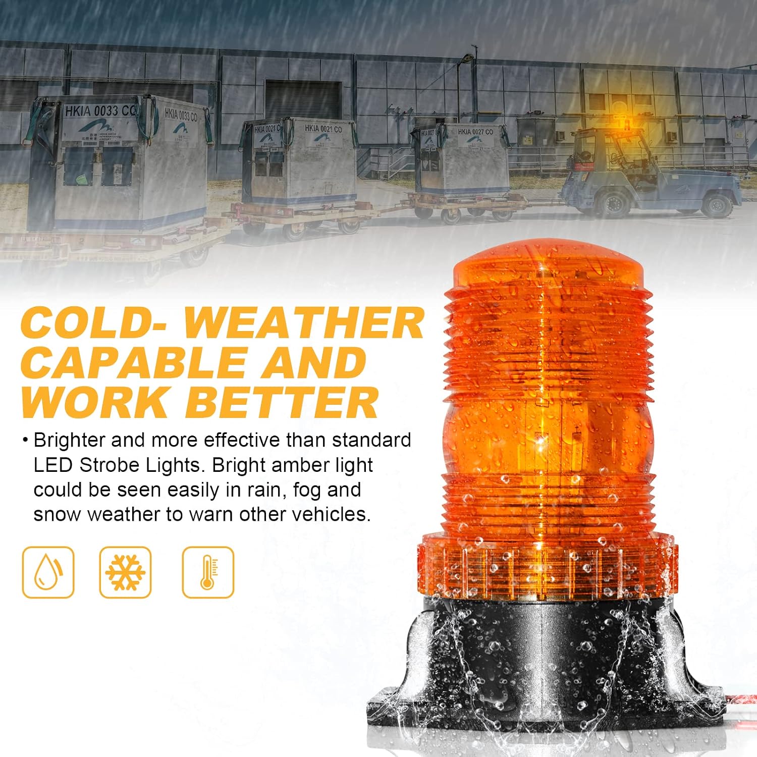 30 LED Amber Forklift Strobe Light 30W Vehicle Roof Safety Beacon Light for 10-110V Mower, ATV, Trucks, Tractor, Golf