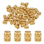 uxcell 100pcs M2.5 Threaded Inserts Brass Heat Set Insert M2.5x6mm, OD 4.5mm Knurled Insert Nuts, 3D Printing Brass Nuts Female Threaded Inserts Nuts