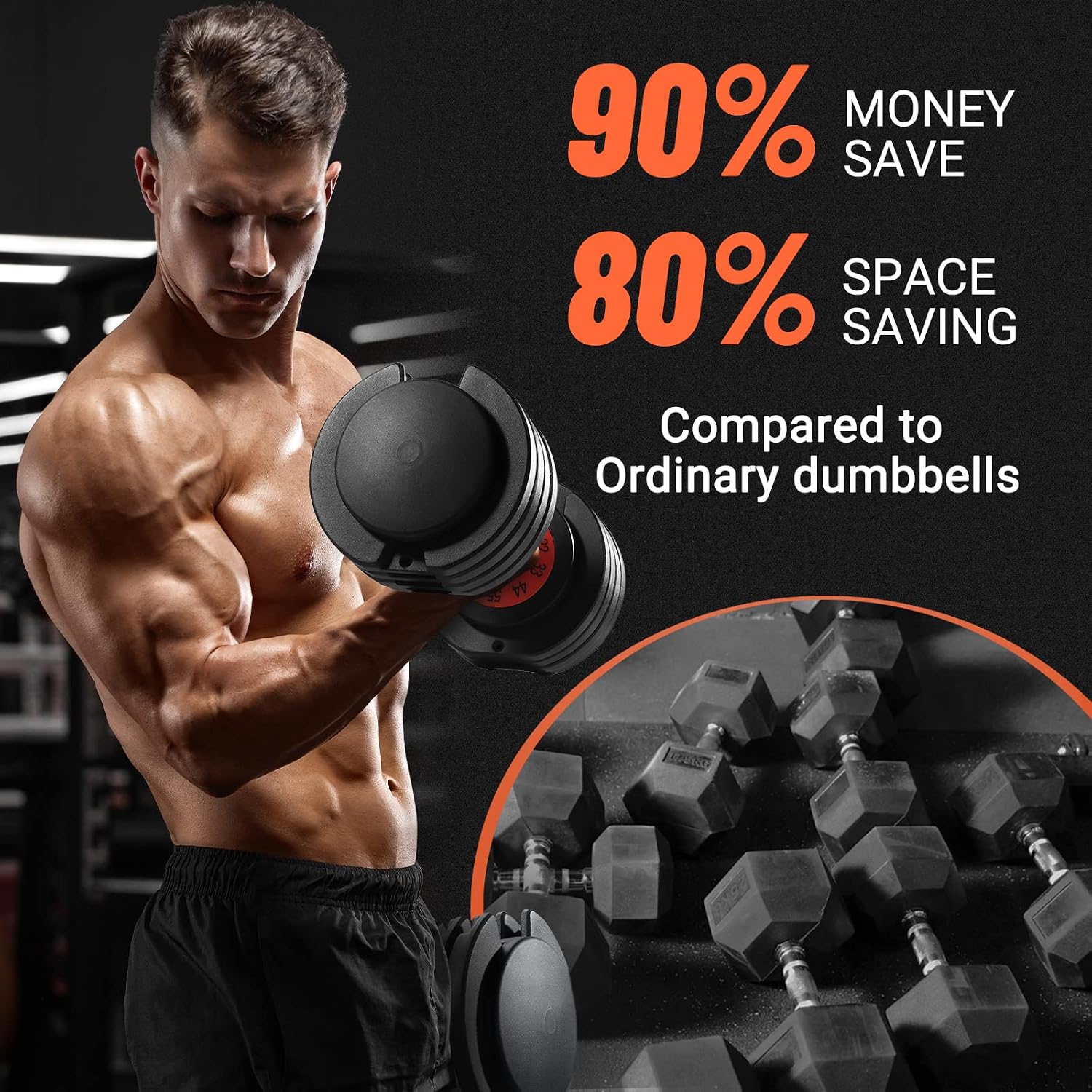 25/50/55 lbs Pair Adiustable Dumbbell Set, Adiust Dumbbell Weight for Exercises Pair Dumbbells for Men and Women in Home