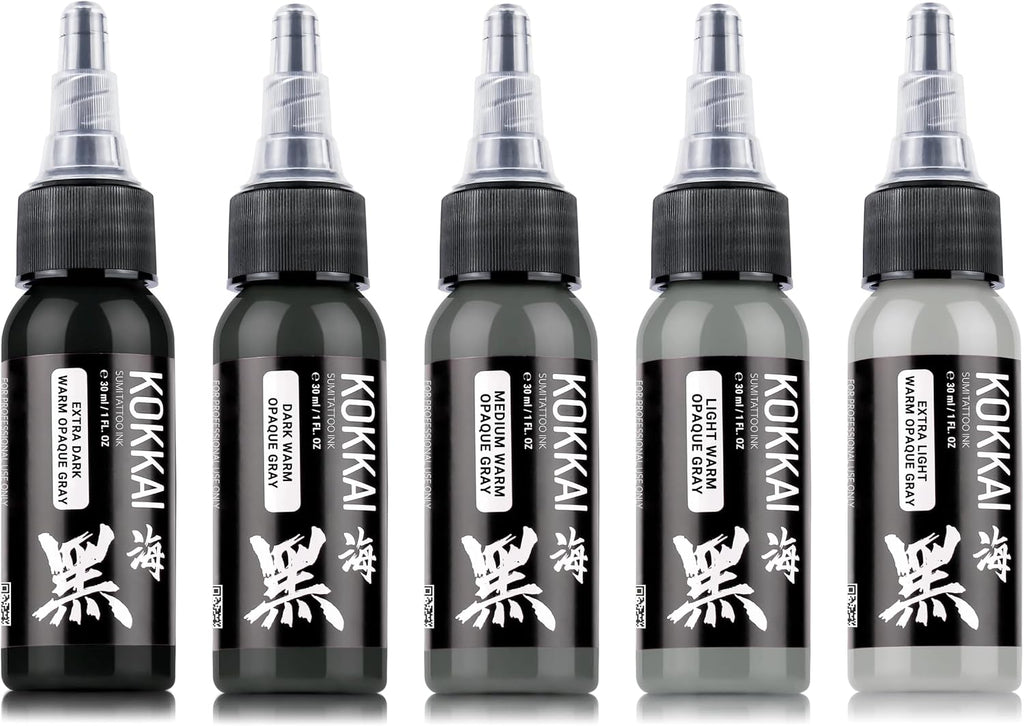 Warm Opaque Gray Tattoo Ink Set, Premium Quality, Precision Medium Viscosity, Quick Healing, Acrylic-Free
