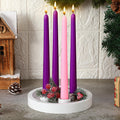 12 Pcs Advent Candle Holder 7 Inch Taper Candles,White,Classic