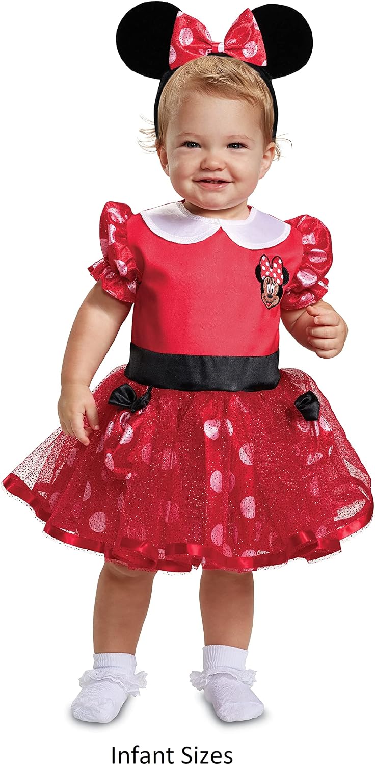 Baby girls Disney Baby Minnie Mouse Infant Child Costume, Red, 12-18 Months US