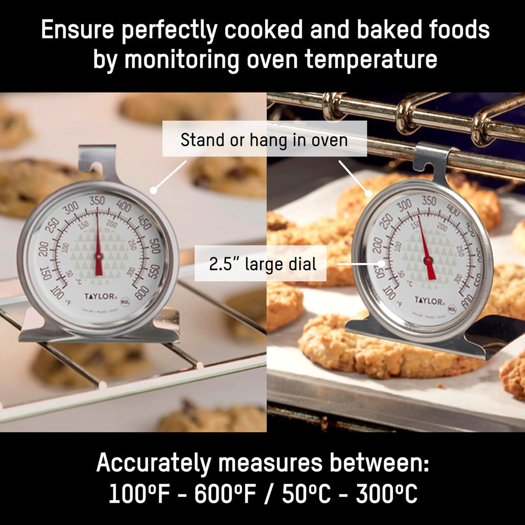 Large 2.5 Inch Dial Kitchen Cooking Oven Thermometer, Analog