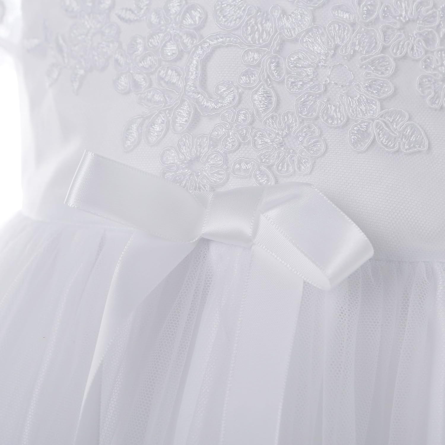 Baby Girls Baptism Delicate Embroideried Gown with Bonnet for 0-12 Months