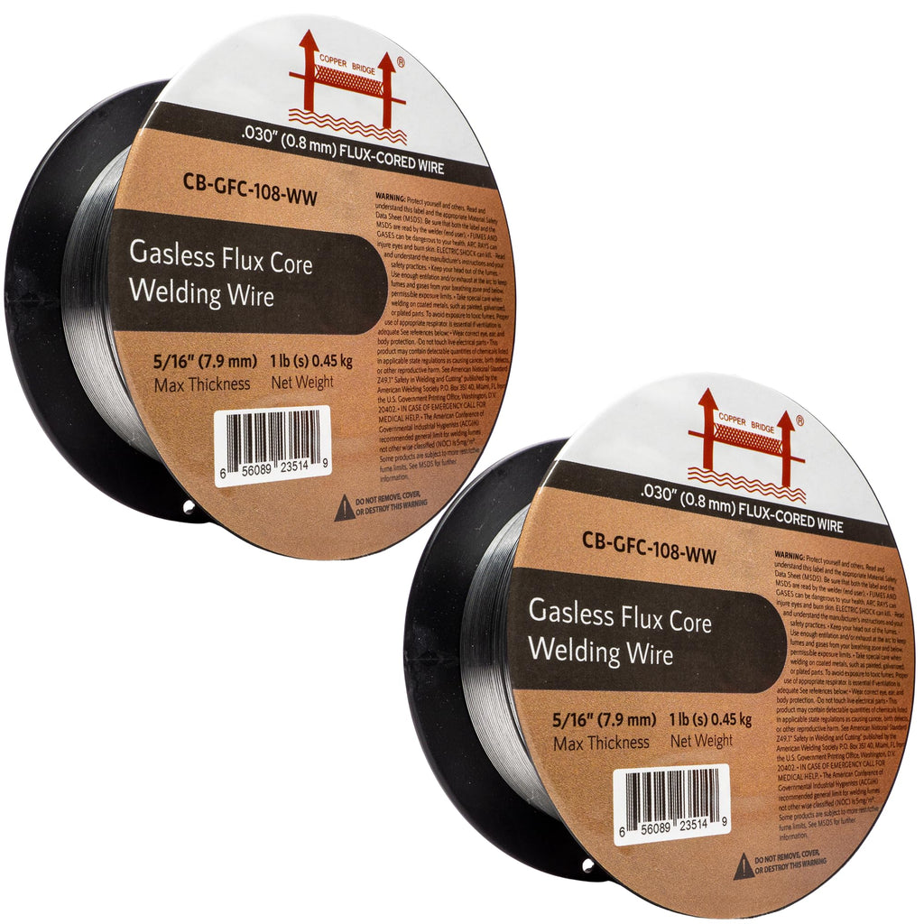 Copper Bridge E71T-GS Gasless Flux Core Welding Wire .030” 1lb 2 Pack