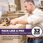 Clear Packing Tape Ultra Thick | 60 Yards Per Roll (12 Rolls) | 2 Inch Wide Heavy Duty Packing Tape 3.2mil Strong