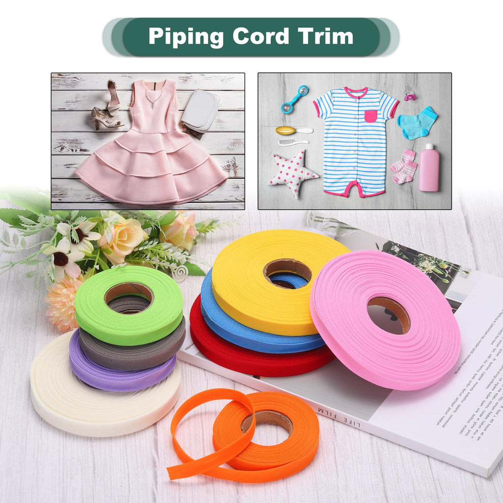 1/2 Inch Single Fold Bias Tape Polyester, White 10 Yards